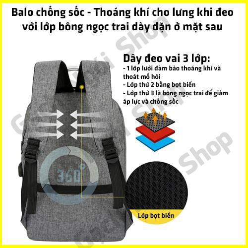 Balo Laptop Chống Trộm, Túi Cặp Đựng Laptop 15.6 inch Chống Sốc Cho Dân Văn Phòng Đi Làm Gạch Ngói Shop