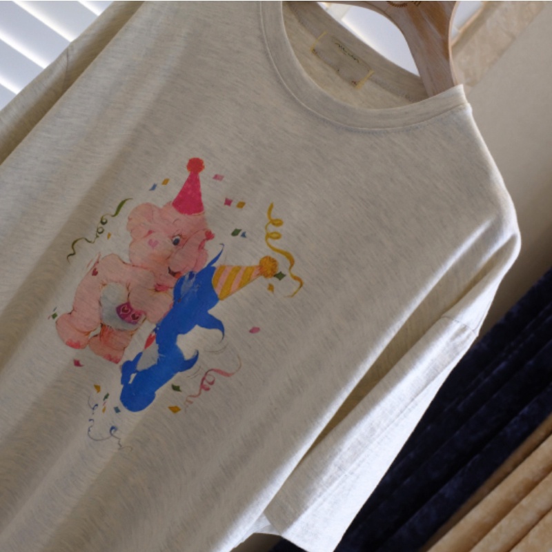 NRVP Áo Thun Nữ Ngắn Tay In Chữ Phong Cách Hàn Quốc