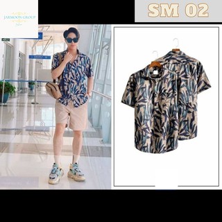 Áo Sơ Mi Nam [FREESHIP] Sơ Mi Nam Đen SM02JM Tay ngắn Wash Màu Đồng Họa Tiết Vết Cắt Mẫu Hot Trend Mới Nhất JM