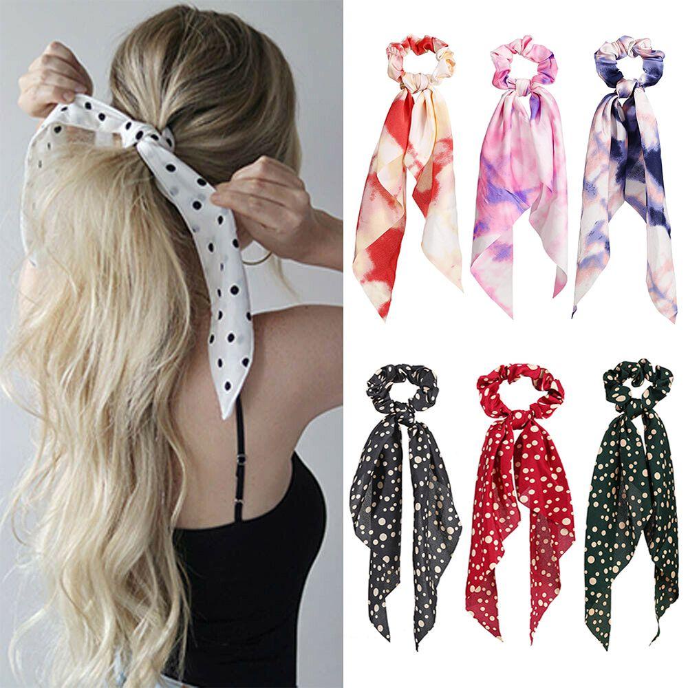 Dây Buộc Tóc Thắt Nơ Ruy Băng Co Giãn Cổ Điển Cho Nữ