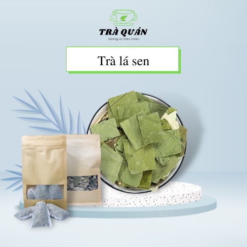 Trà lá sen khô, trà giảm cân gói 50 gram, hộp 10 túi lọc tiện lợi.