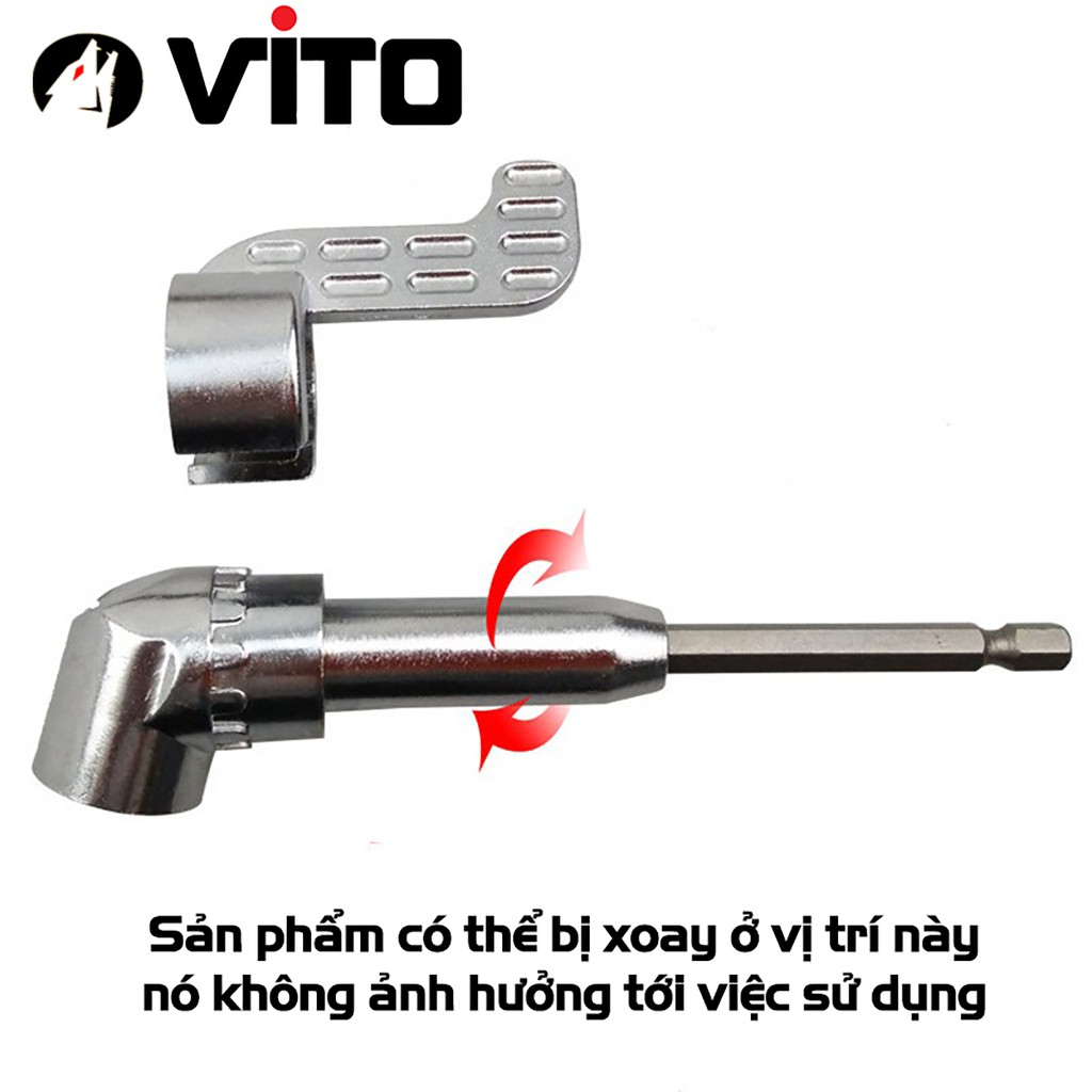 Đầu Chuyển Hướng Bắt Vít Góc VITO Chân Lục Giác Cho Máy Bắn Vít, Máy Khoan