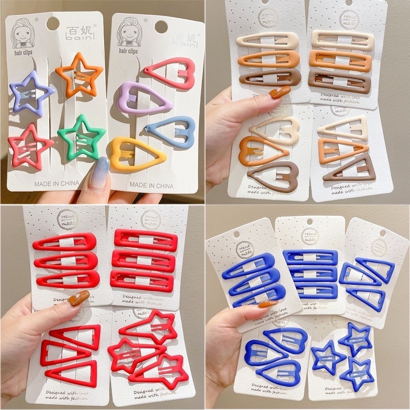 Bộ Kẹp Tóc Hình Ngôi Sao / Bướm Màu Sắc Dễ Thương Xinh Xắn