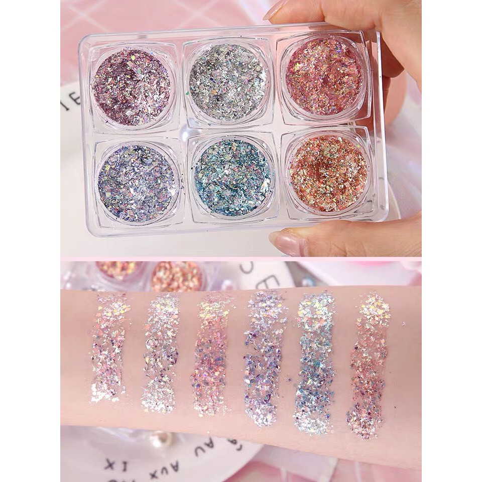 Trộn Sẵn Keo Nhũ Mắt Kim Tuyến Xà Cừ Trang Điểm Lấp Lánh Glitter