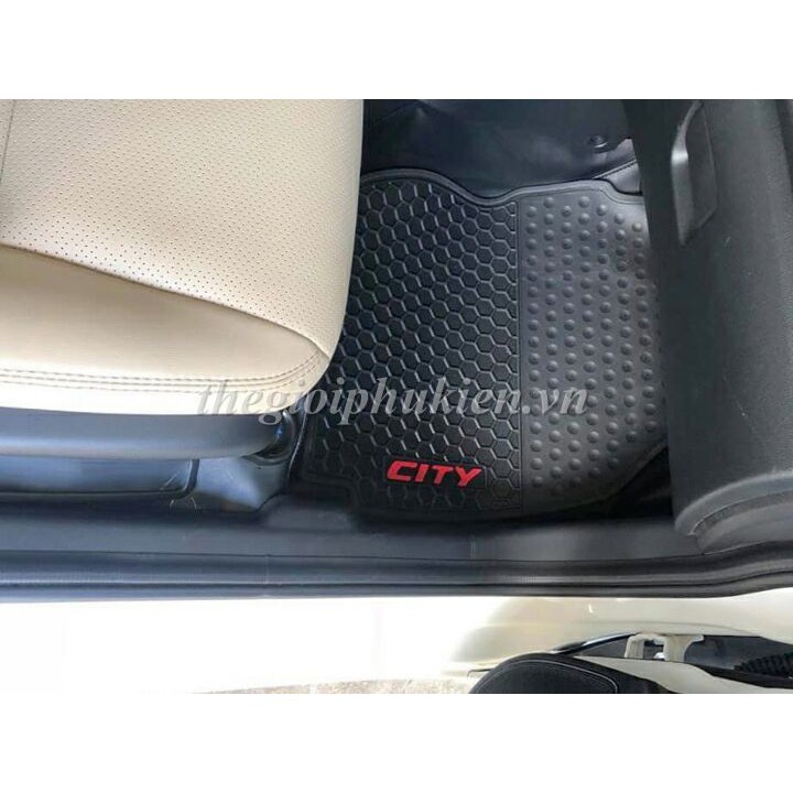 Thảm sàn, lót sàn cao su 3D cho Honda City 2014-2019- hàng cao cấp