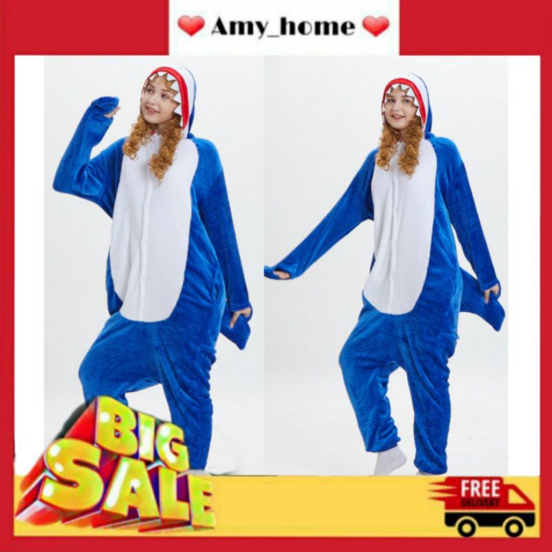 Bộ đồ thú đồ ngủ cá mập xanh