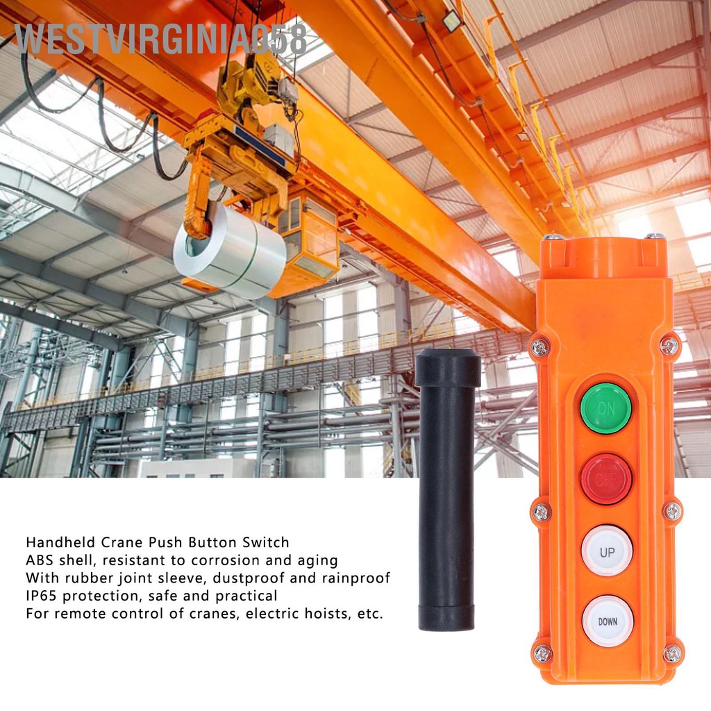 Có thể bán buôn BERM Crane Push Botton Switch Rainproof Handheld Hoist Remote Control 220V/500V 5A Westvirginia058 Hàng giao ngay