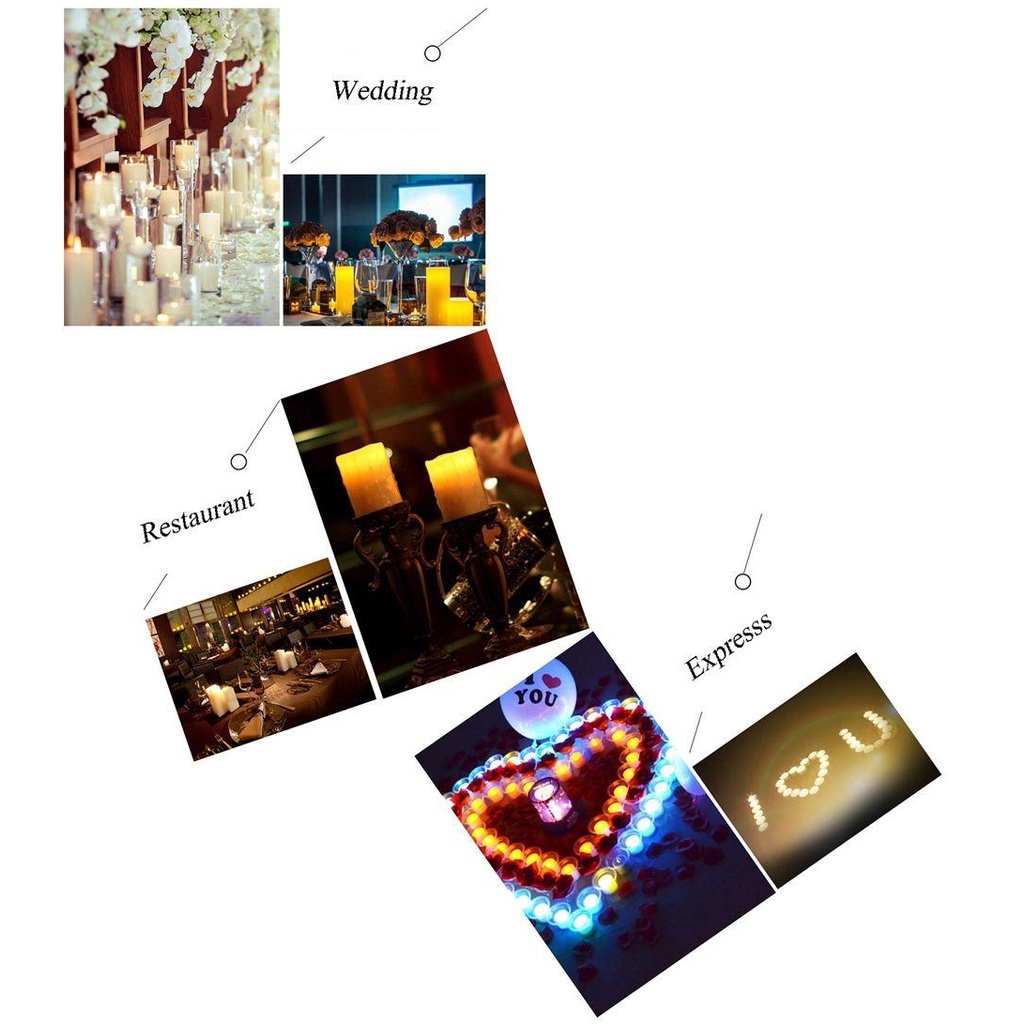 Bộ 3 Đèn LED Hình Nến Điện Tử Bằng Thủy Tinh Có Điều Khiển Từ Xa