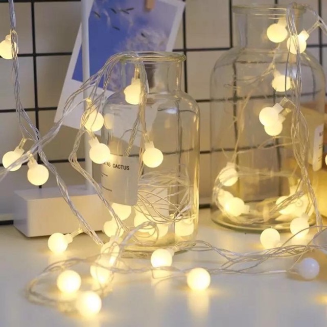 Dây đèn led trang trí bóng đèn tròn có phích cắm điện