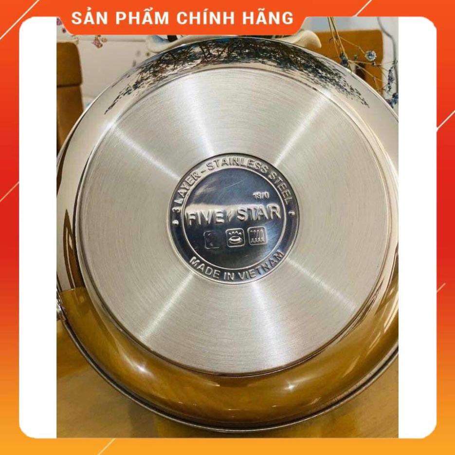 [Hàng chính hãng - Bảo hành 5 năm] Nồi inox Fivestar 3 đáy chống dính cao cấp, nắp kính cường lực