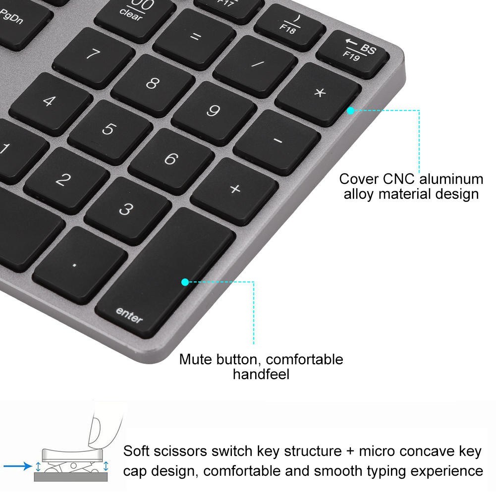 Bàn Phím Số Bt308 35 Phím Siêu Mỏng Kết Nối Bluetooth 5.0 | BigBuy360 - bigbuy360.vn