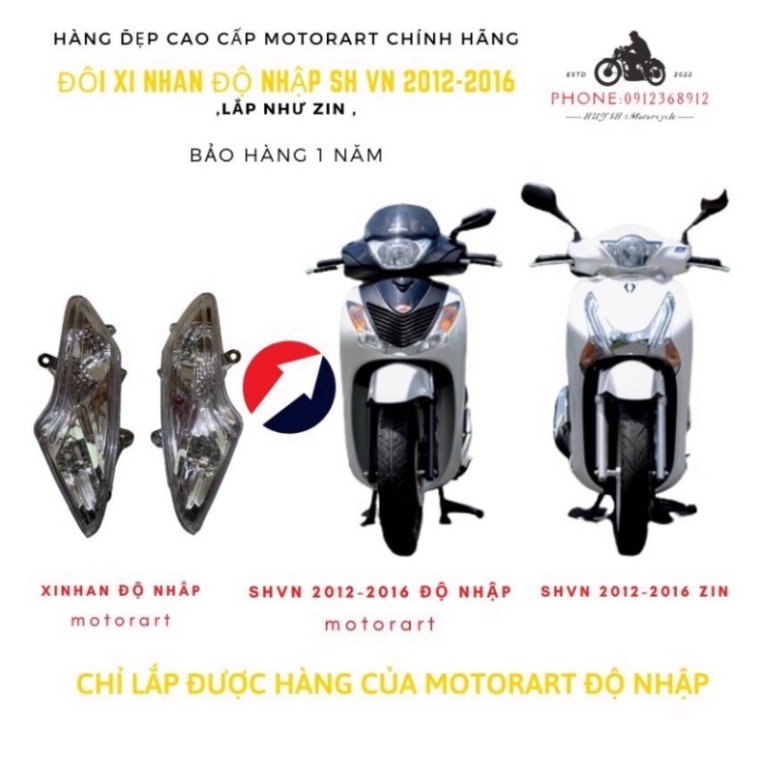 Xi Nhan Trước SH Ý Độ Cho SH 2012-2016 Độ Nhập Motorart ( Trường Phúc) Ảnh thật Sp