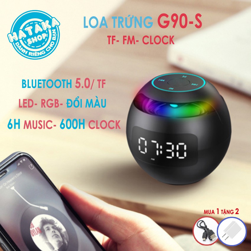 Loa trứng bluetooth G90-S kiêm đồng hồ và báo thức