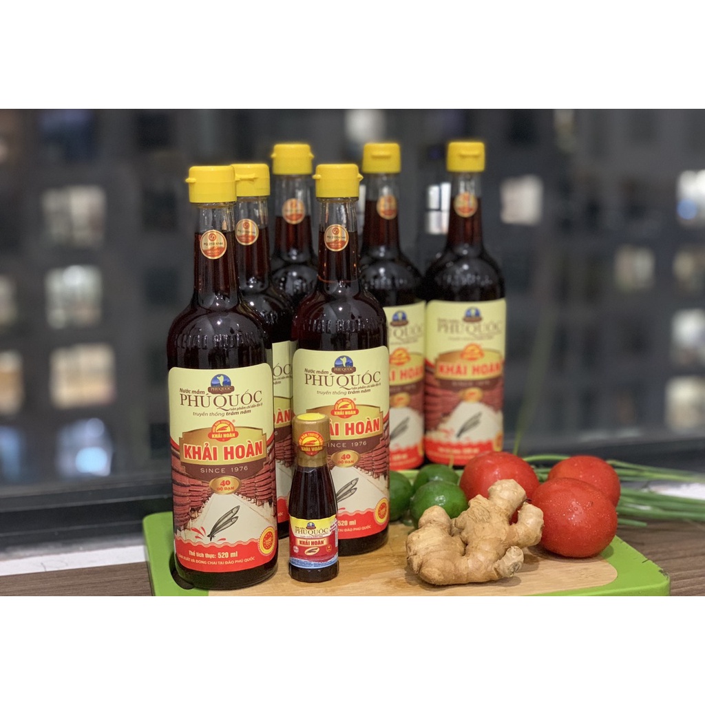 Nước Mắm Khải Hoàn Chai Thủy Tinh 520ml 40 Độ Đạm