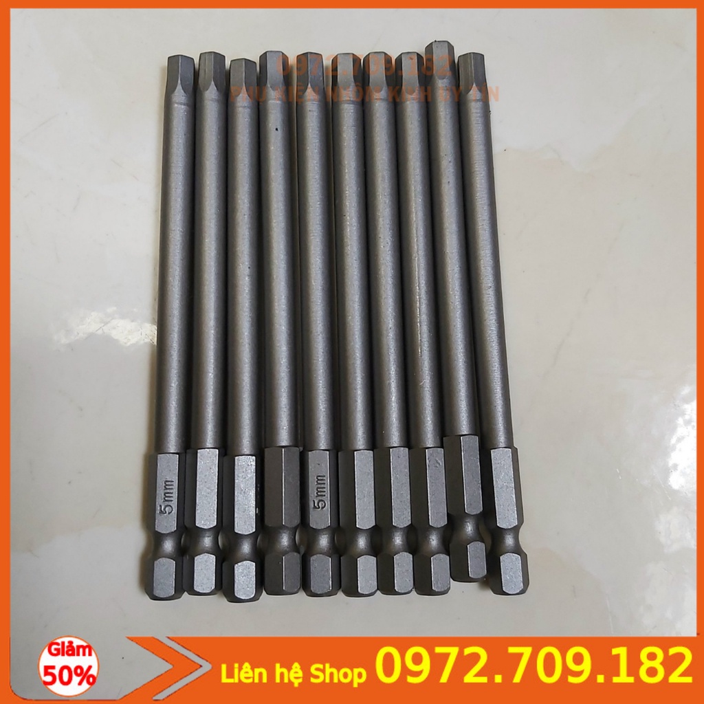 Đầu lục giác lắp cho máy khoan _ Đầu lục giác dài 10cm loại 3,4,5,6mm