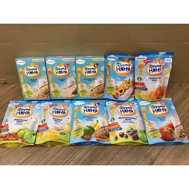 Bột ăn dặm Fruto ngũ cốc sữa đủ vị 200g (Nga)