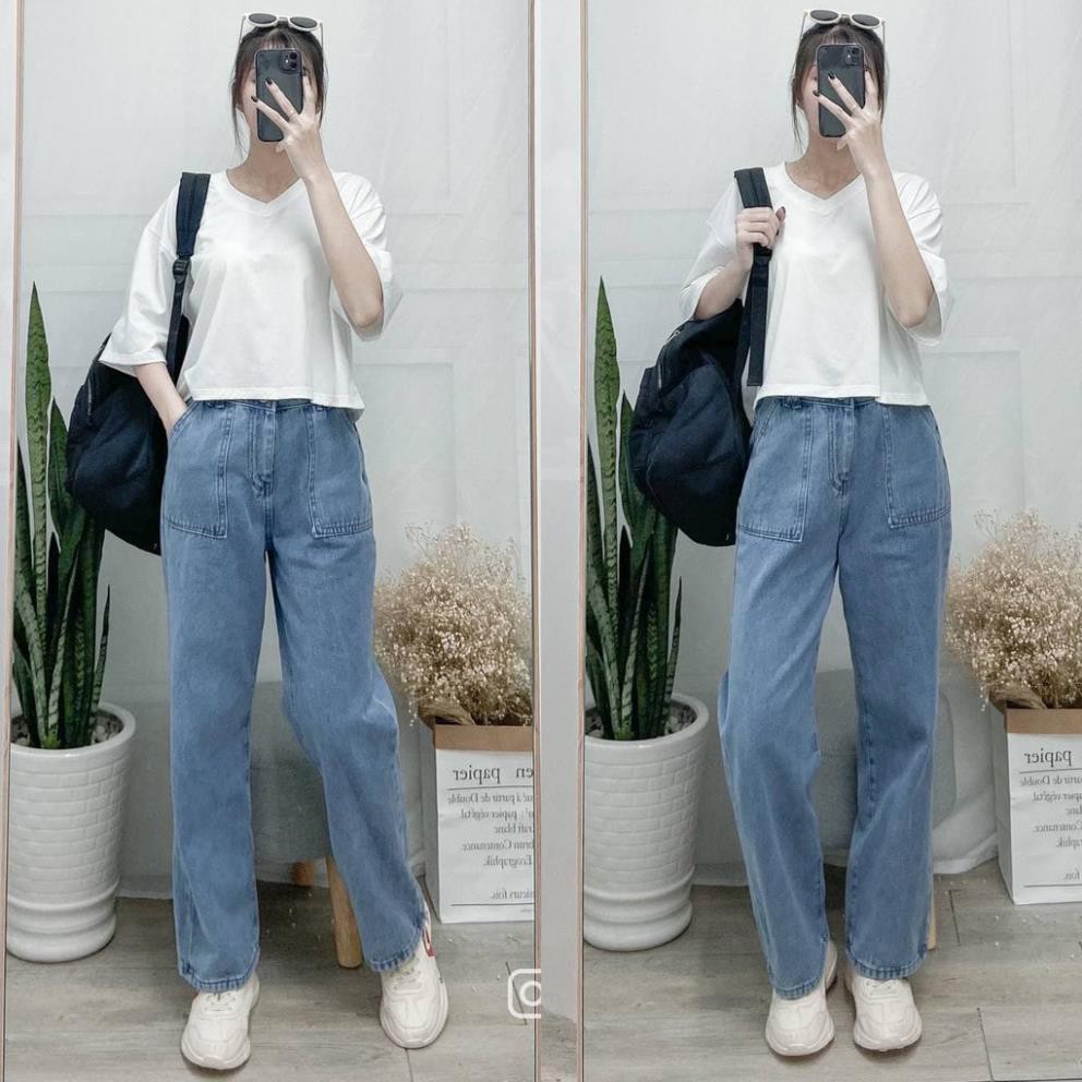 Áo Croptop Cổ Tim Cotton form Ullzzang rộng [Đủ Màu - Freesize]