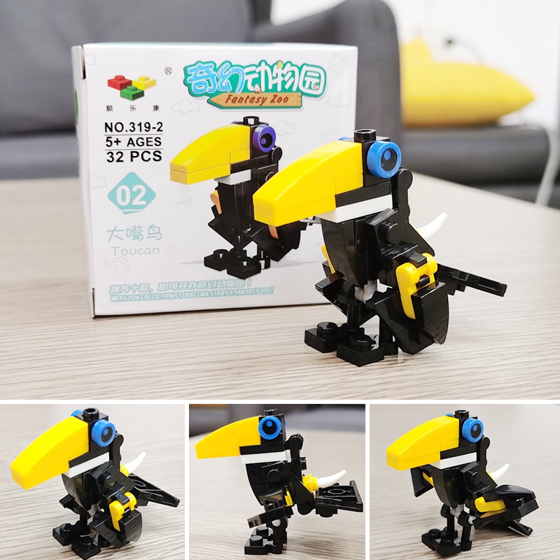 Lắp ráp mô hình các con vật, ghép hình mini chất liệu nhựa abs an toàn MALABEO KIDS