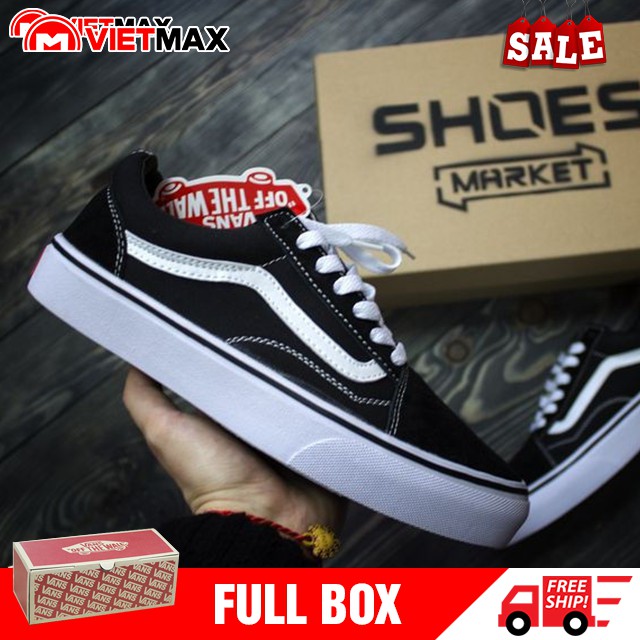 [FULL BOX] Giày Thể Thao Old Skool Đen Trắng (Kèm Hộp) Nam Nữ
