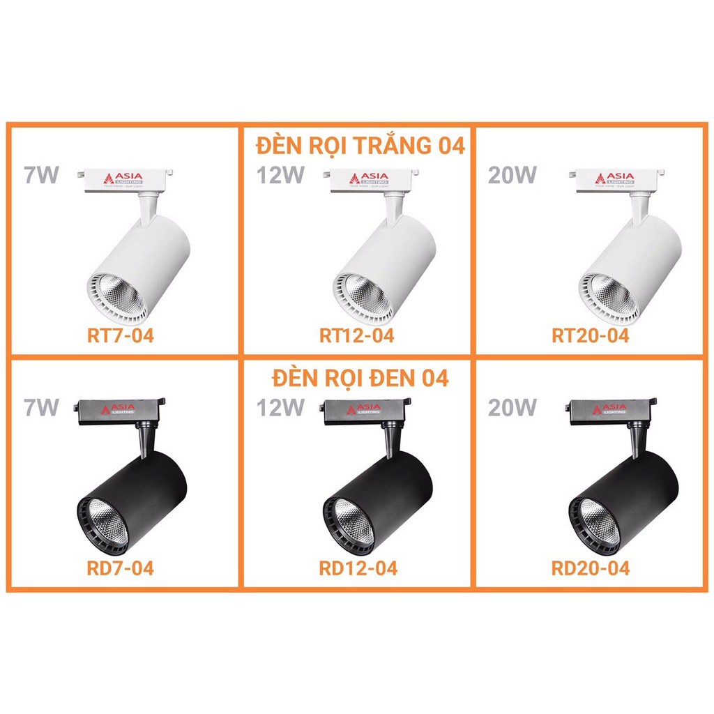 Đèn rọi ray Asia as trắng,as vàng