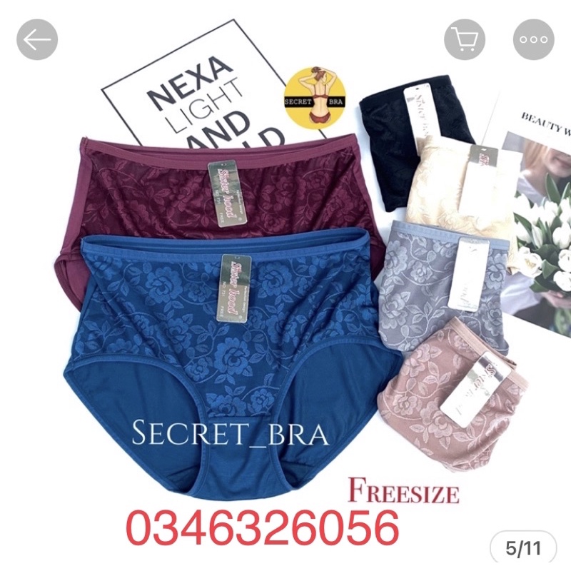 Size 60-70kg Quần lót Thái Lan SisterHood Cotton Bigsize 731, siêu mềm nhẹ và thoáng mát