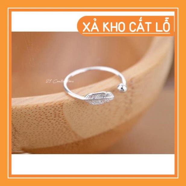 [XẢ HÀNG]  NHẪN LÔNG VŨ BẠC TA XINH XẮN