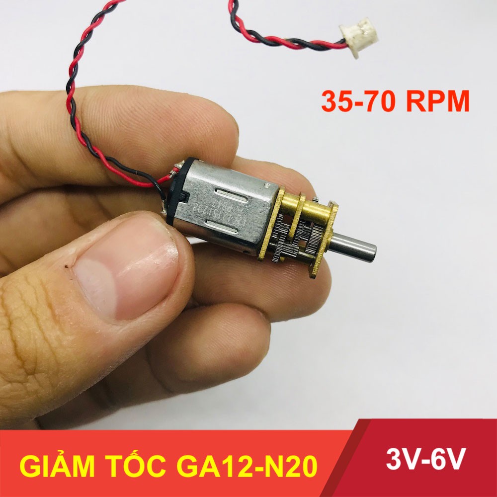 Motor giảm tốc GA12-N20 điện áp 3V - 6V tốc độ 35-70 vòng - LK0017-3