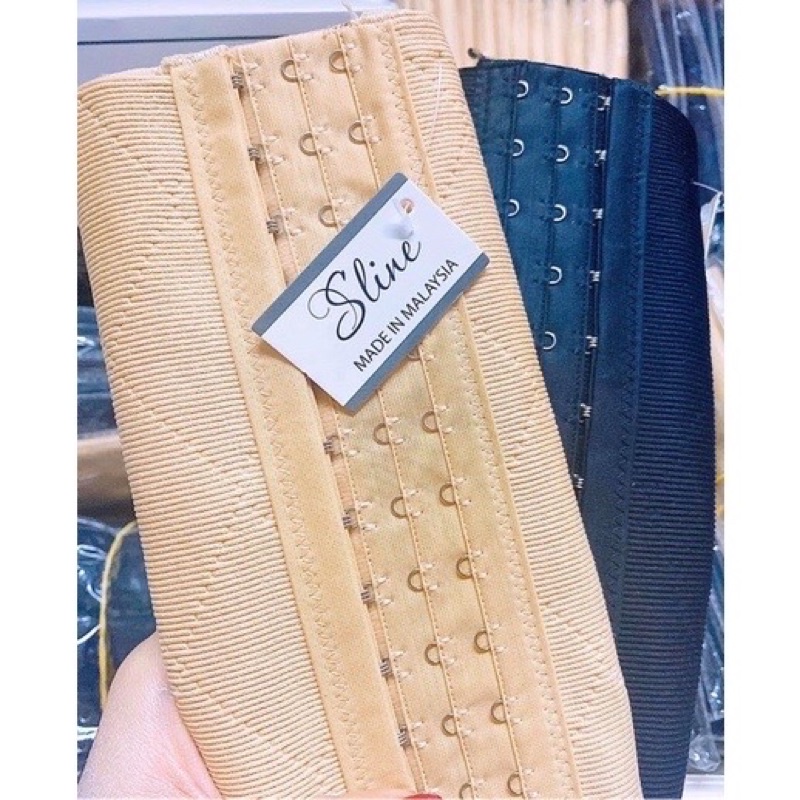 Đai nịt bụng giảm eo, giảm mỡ bụng latex Sline 9 xương nẹp mềm Malaysia