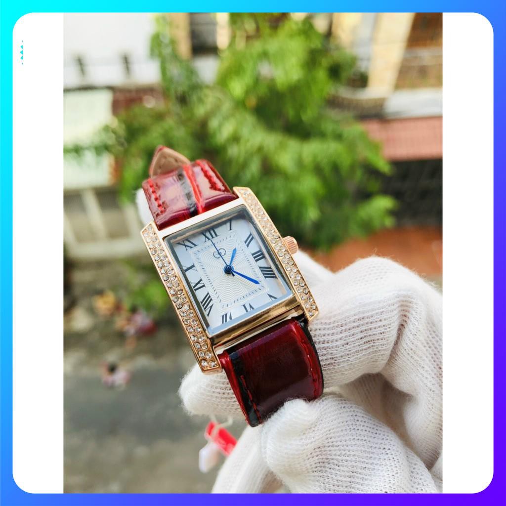 Đồng hồ nữ dây da GUQI quyến rũ đồng hồ nữ mặt vuông đính đá dây da chính hãng chống nước Luxury Fashion | BigBuy360 - bigbuy360.vn
