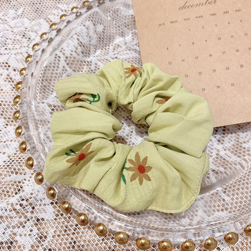 Scrunchies vải cực đẹp hoa tiết hoa xinh