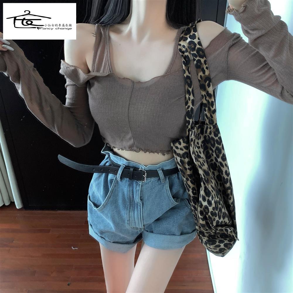 Áo Thun Ôm Tay Dài Hở Vai Mùa Hè Quyến Rũ Dễ Phối Đồ Phong Cách Mới Cho Nữ