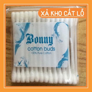 Combo 12 gói tăm bông vệ sinh tai cao cấp Bonny ( túi 50 que)