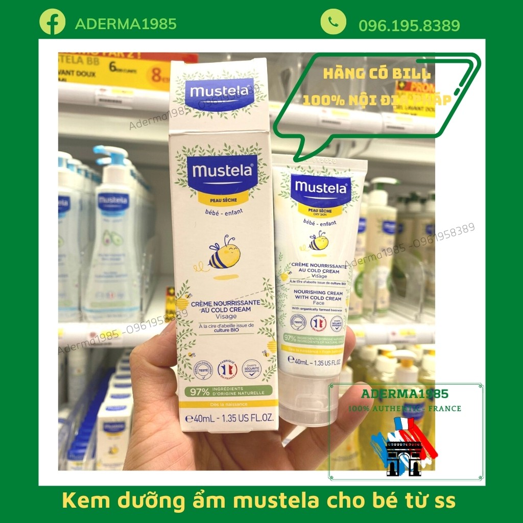 Kem dưỡng ẩm Mustela cold cream 40ml giúp bảo vệ và dưỡng da bé mịn màng, hàng nội địa pháp.