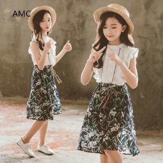 Set áo thun chân váy Hàn Quốc nhẹ nhàng dễ thương dành cho bé