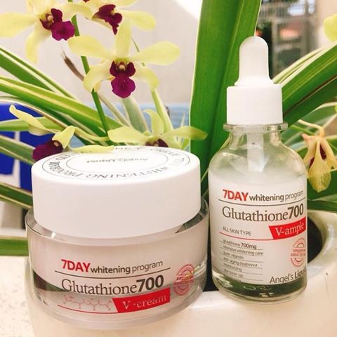 Combo Serum - Kem Dưỡng 7 Day Whitening Program Glutathione 700 V-Ample - Chính Hãng Hàn Quốc