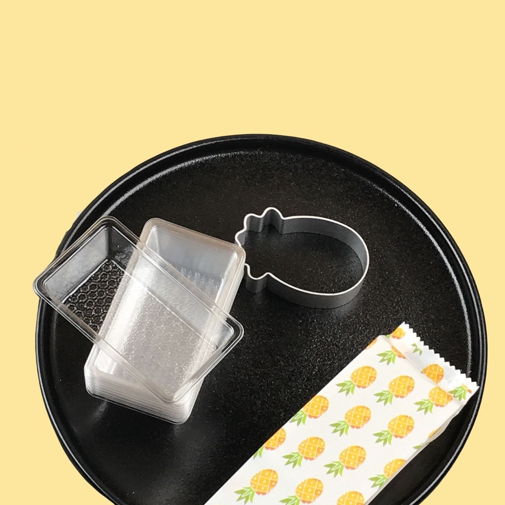 Khay đựng bánh dứa, khay nhựa trong đựng bánh dứa set 50c