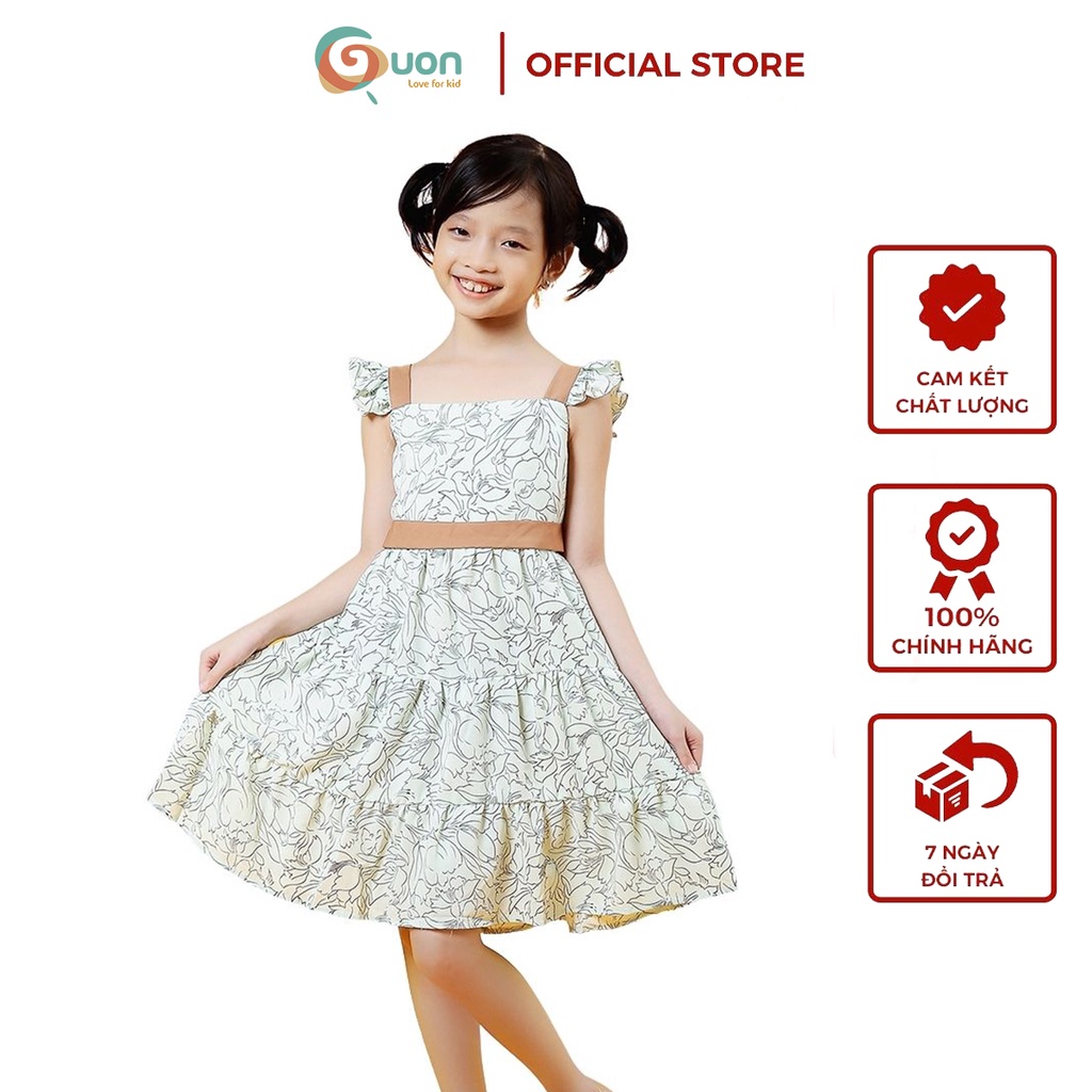 Váy bé gái từ 8-32kg vải lụa phối màu trẻ Tú My - GUON