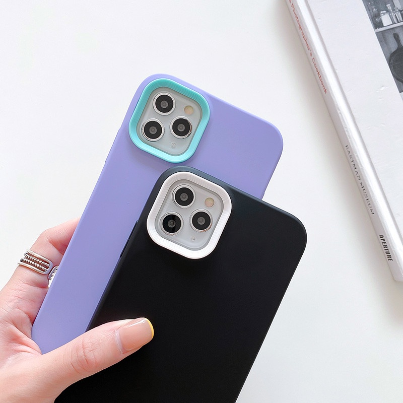 Ốp điện thoại silicon mềm màu kẹo bảo vệ ống kính camera thích hợp cho iPhone 13 12 11 Pro MAX XR X XSMAX 7P/8P SE 2020
