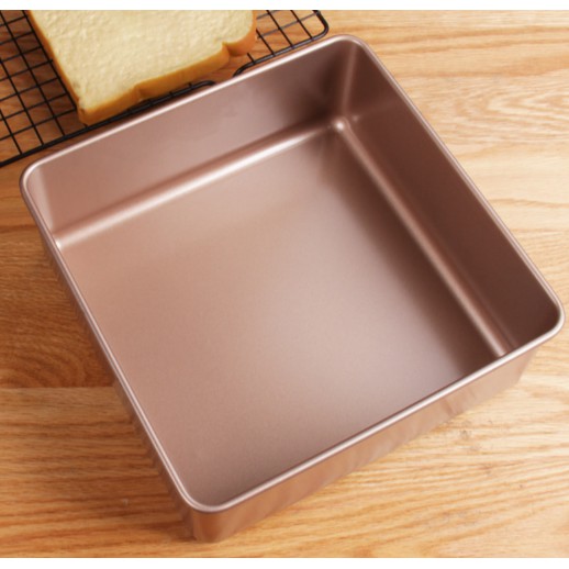 Khuôn cao vuông 22cm chống dính đế liền cao, khuôn gato vuông, khuôn đế liền