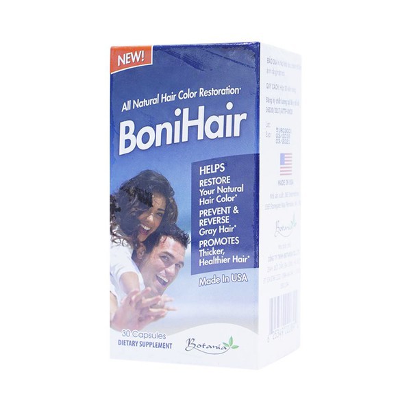 BoniHair bổ sung các chất nuôi dưỡng tóc. Hỗ trợ làm giảm rụng tóc, khô tóc, gãy rụng tóc (lọ 30 viên)