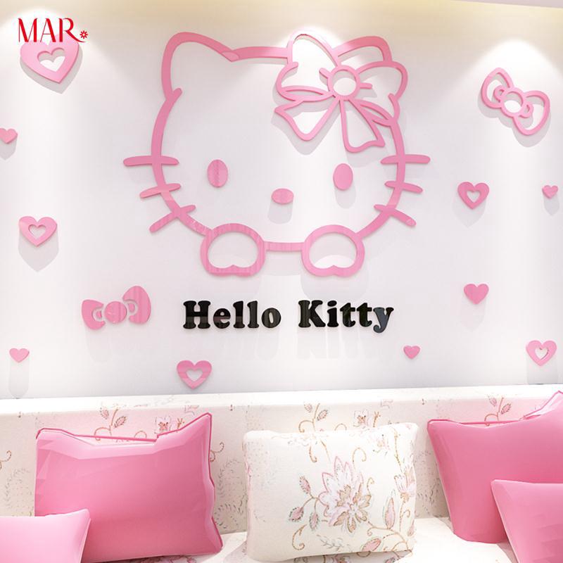 Giấy dán tường trang trí hình mèo Hello Kitty