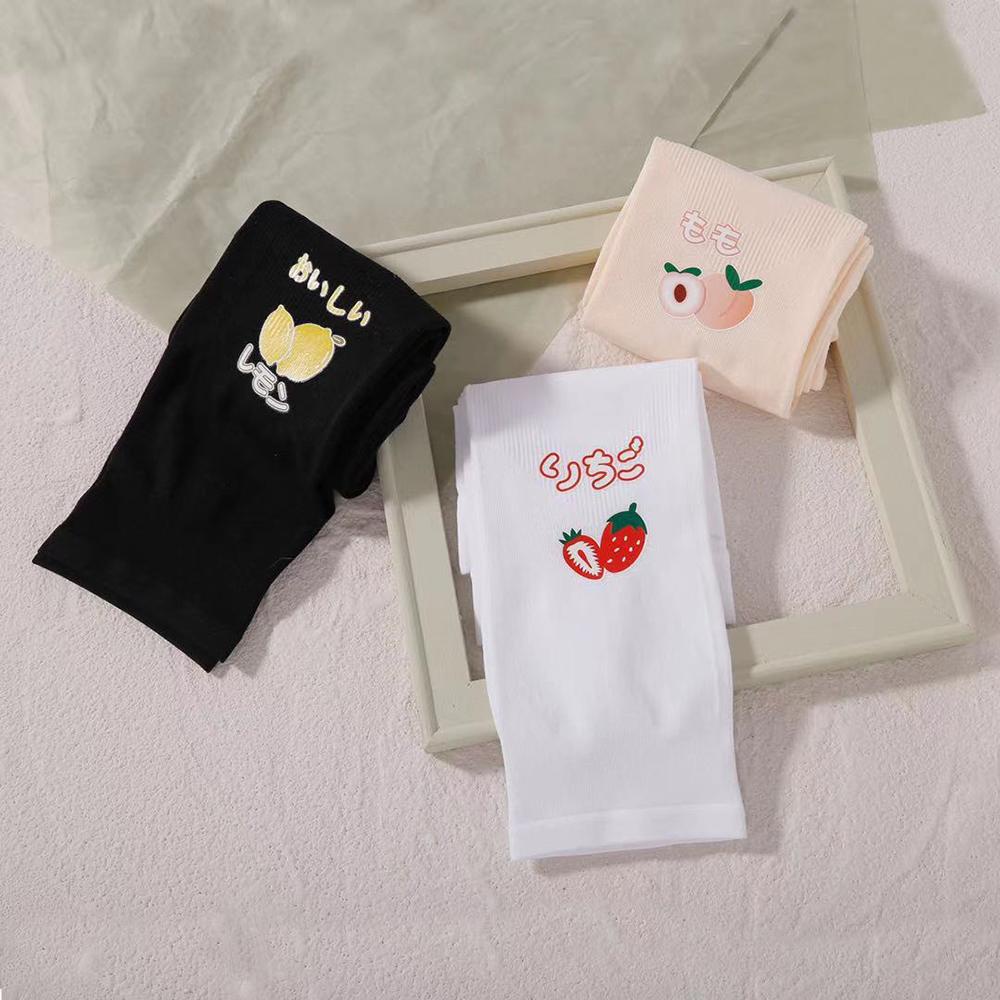 Găng tay vải lụa mềm chống tia cực tím và thoáng khí in hình trái cây xinh xắn