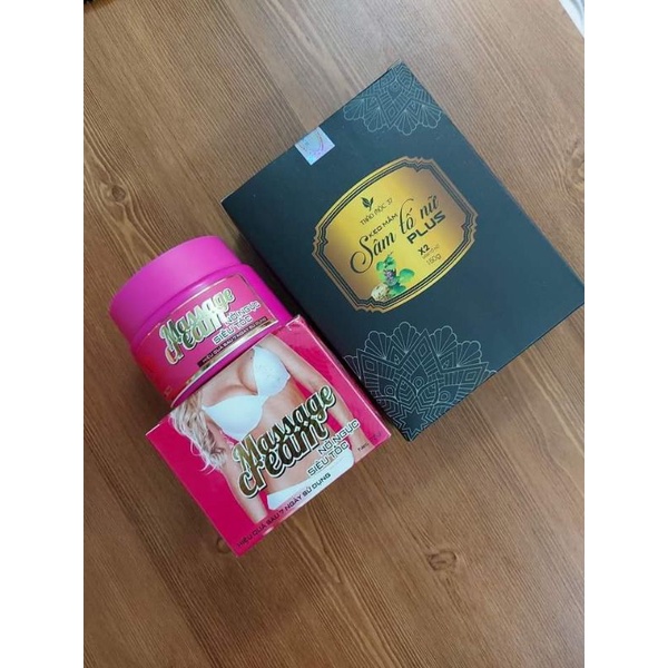 Bộ đôi 1 kem massage nở ngực siêu tốc và 5 hộp kẹo mầm sâm tố nữ plus x2 thảo mộc 37 | BigBuy360 - bigbuy360.vn