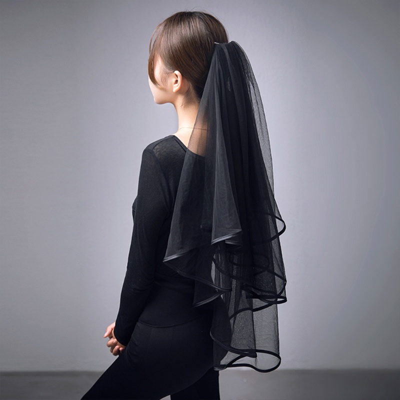 Mạng Che Mặt Màu Đen Cho Cô Dâu Chụp Ảnh Cưới