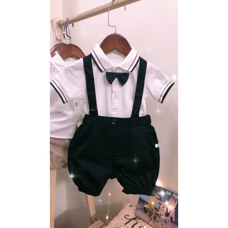 Sét Yếm Công Tử + Áo + Nơ  POLO Sang Chảnh -  Cao Cấp - Shubishop