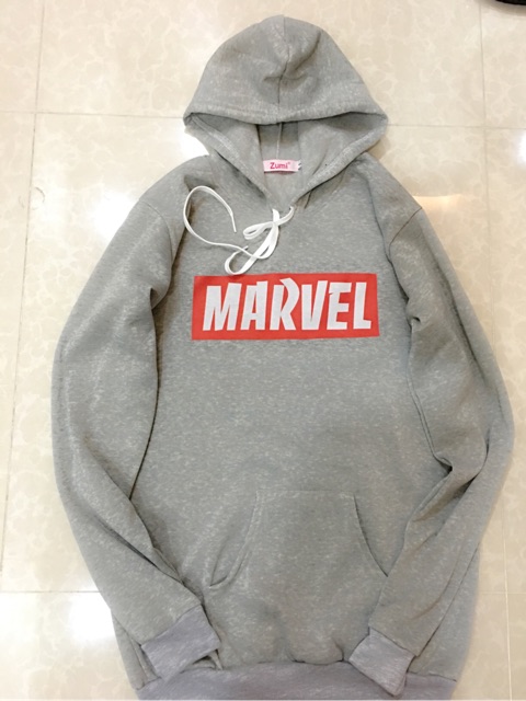 ÁO HOODIE THU ĐÔNG MARVEL XÁM