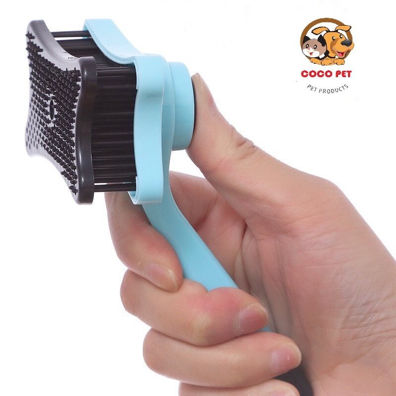 [Mã PET50 giảm 10% - tối đa 50K đơn 250K] Lược Chải Lông Cho Chó Mèo Có Nút Bấm Lấy Và Đẩy Lông Rụng Siêu Tiện Dụng