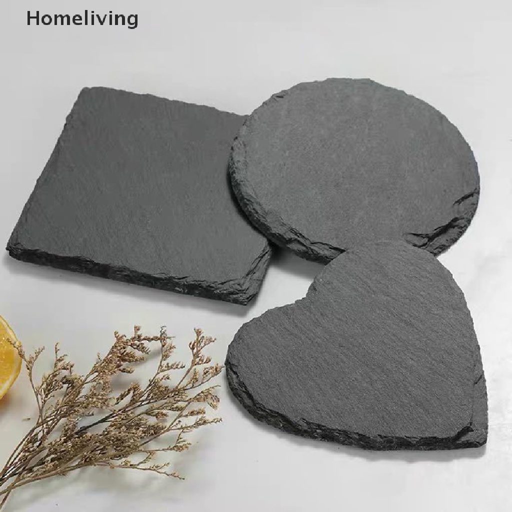 Tấm Lót Ly Hình Trái Tim Bằng Đá Slate Tự Nhiên Dùng Làm Quà Tặng Valentine