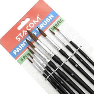 Bộ 8 Cọ Vẽ Stacom Đầu Tròn BPR08S