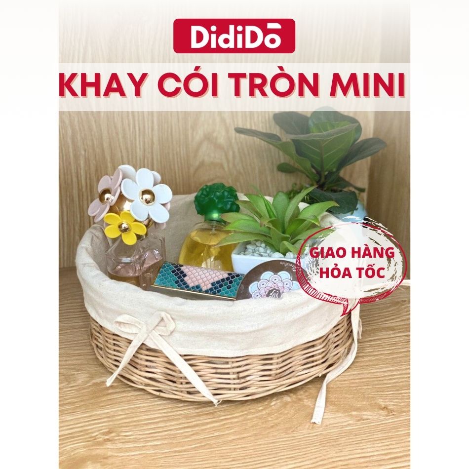 Khay cói mini có vải lót